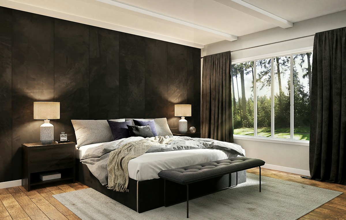 Modern living room with textured wallcovering